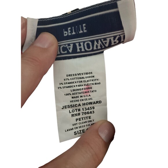 Vintage Jessica Howard Petite Black & Tan Abstract Pattern Fit & Flare Dress - Picture 7 of 11